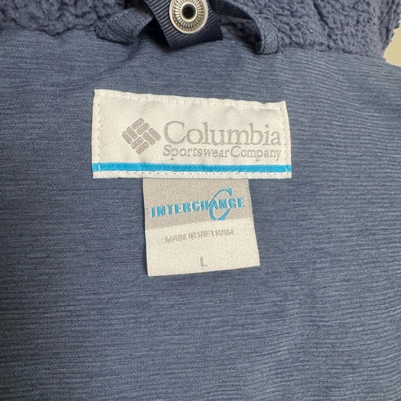 Columbia Omni -Tech Blue Gray Hooded Parka L - Picture 8 of 9